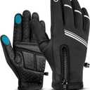 Hikenture Winter Cycling Gloves for Men and Women - Thermal Full Finger Bike Gloves - Touch Screen Windproof Warm Non-Slip Road Mountain Bicycle Gloves for Running,Driving,Hiking,and Skiing (X-Large, Blackwithfur)