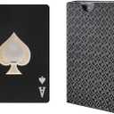 2 x KashoClean Playing Cards, Waterproof Plastic Playing Cards, Easy Shuffling Black Gold Pattern Durable Deck of Cards for Water Card Games and Party - Black