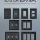 Decorative Framed Design Switch Plates Outlet Covers, Duable Metal Wall Plates (Black/1 Duplex 4 Pack)