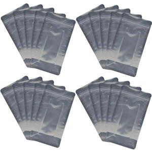 XunLiu Stand-Up Al-Foil PE Bag Zip Lock Bags Reusable Airtight Storage Bags (50, 12cmX20cm+4cm/0.14mm), Pack Of 2