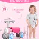 Toddler Toys Balance Bike for 1 Year Old Girl Gifts,4 Wheels Colorful Lighting with Music Baby First Bike,Toddler Girl Toys Balance Bike for 1st 2 Year Old Birthday Gifts