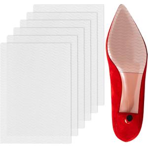 6 Pack Shoe Sole Protector - Self-Adhesive Anti-Slip Grips for High Heels & Boots | Shoes Non-Slip Bottom Covers for Women (6 x 4inches, Clear)