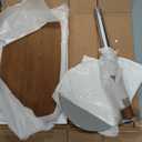 Adjustable Swivel Table with Faux Saddle Leather Cover & Metal Leg, Laptop Stand for Bed, TV Tray for Eating, Modern Couch Table for Living Room (Brown)