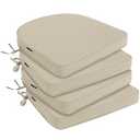 Favoyard Outdoor Chair Cushions 19"x19"x2" Set of 4 Waterproof Seat Cushion for Patio Furniture with 3-Year Fade Resistant Removable Cover Attach Straps Hidden Zipper Round Corner for Yard Garden (Dark Gray)