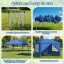 10X10FT Pop Up Gazebo Canopy, Heavy Duty Outdoor Party Tent with 4 Removable Sidewalls & Carrying Bag, Portable Sun Shelter for BBQ, Wedding, Backyard Events, Blue
