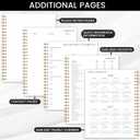 6 x 2026 Planner - Planner 2026, JAN 2026 - DEC 2026, 9" x 11", 2026 Weekly Monthly Planner, Elastic Closure, Tabs, Spiral Bound, Black (8" x 10")