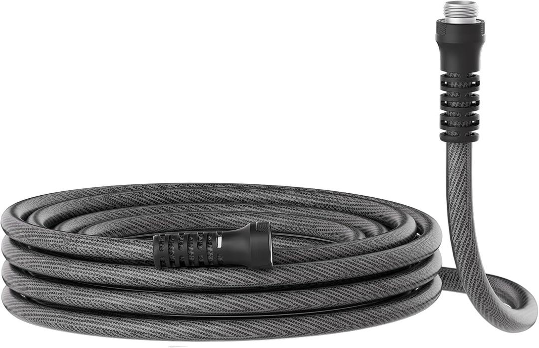 Garden Hose 10ft x 5/8",Flexible Water Hose,Lightweight Braided Hose with Swivel Handle,Leak-Free Connections, Male to Female Fittings, Kink Resistant Durable Hybrid Hose,Grey