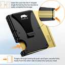 furid Slim Card Wallet for Men: Minimalist Metal Wallet with Money Clip - RFID Front Pocket Credit Card Holder for Work Business Travel - Gift for Father Husband Male Friend