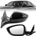 Left Driver Side Mirror Assembly Compatible with 2018-2022 Accord Heated Blind Spot Detection Power Glass Manual Folding Match to Crystal Black Pearl HO1320329 (7Pins)