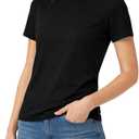 T-Shirts for Women | 100% Cotton Casual Short Sleeve Crew Neck T-Shirts for Women (Black, XL)