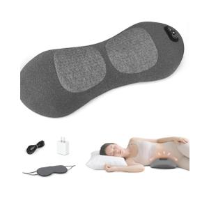 3-in-1 Back Massager with Heat & Vibration, Smooth Spine Triple Fusion Lumbar Support Pillow for Lower Back and Sciatica Pain Relief, Deep Tissue Relaxation for Bed or Office Chair