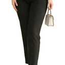Kubsid Womens Straight Leg Pants 2026 High Waisted Stretchy Business Casual Work Pants Dress Office Trousers with Pockets Black Size XX-Large