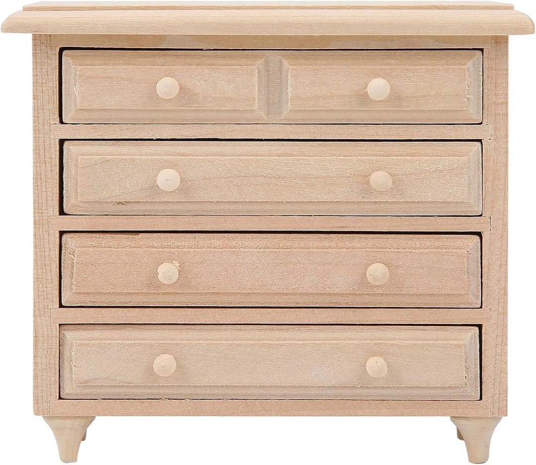 1:12 Wooden Table Square 8 Button Dollhouse Movement Cabinet Sleeping Cabinet Mini Furniture Solid Wood Miniature Model Beautiful Color Kit Handcraft DIY Model Gift Supplies Accessories