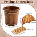 Geelin 15.75" Wooden Foot Bath Bucket with Lid & Massage Roller, Thick Insulated Spa Foot Soak for Relaxation, Massage Soles, Circulation, Elderly & Athletes, Home & Family Use