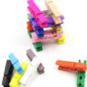 2 x (Pack of 128) Mini Wooden Colored clothespins White