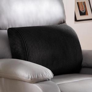 HIGOGOGO Lumbar Support Pillow for Recliner Chair/Accent Chair/Couch, Large Memory Foam Back Support Cushion for Elderly, Recliner Cushions for Back Rest, Pain Relief, Reading, Washable Cover, Black