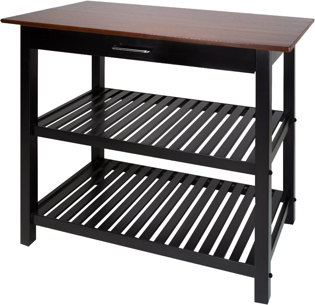 Kitchen Island with Solid Wood Top, 36.5*40*20inch