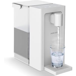 AIRHOP Instant Hot Water Dispenser, Quick Heating Countertop Water Dispenser with Child Locks, Adjustable 5 Temp 3 Water Volume Dispense, 100OZ 3L Removable Tank, Ideal for Home Office Kitchen, White