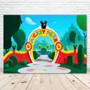 VV Backdrop Mickey Mouse Clubhouse Backdrop for 1st Birthday 7x5ft Cartoon Mickey Mouse Theme Background for Kids First Birthday Party Decorations Vinyl Mickey Park Backdrops for Photoshoot