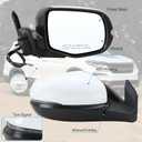 Right Passenger Side Mirror Compatible With 2016 2017 2018 2019 2020 2021 2022 Honda Pilot With Manual Folding Power Glass Turn Signal Light Heated White Replace#76200TG7A81ZD (6Pins)