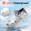 HISEA Men's Deck Boots Waterproof, Non-slip Lightweight Rubber Ankle Rain Booties for Men, Low Cut Foldable heel Neoprene Mud Garden Shoes for Outdoor Fishing Farming Gardening Lawn Care, Size 12
