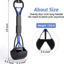 PPOGOO Non-Breakable Pooper Scooper for Dogs and Cats with Long Handle High Strength Material and Durable Spring for Easy Grass and Gravel Pick Up