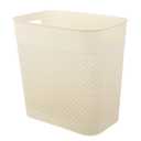 UUJOLY Plastic Trash Can Wastebasket, Garbage Container Basket for Bathrooms, Kitchens, Offices, Kids Rooms (Beige, 3 Gallon) (1 Pack)
