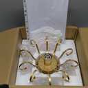 WUZUPS Crystal Chandelier Flushmount Ceiling Light Modern Lighting Fixture for Bedroom Hallway Bar Kitchen Bathroom, H 13.4" x W 12.6", E26 Base, Gold
