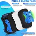 2PM SPORTS Knee Pads for Kids, Wrist Guards Knee and Elbow Pads Set with Drawstring Bag, Protective Gear Set for Girls Boys Roller Skating Cycling Skateboard