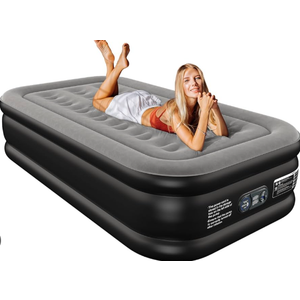 Twin Air Mattress with Built in Pump 16" Blow Up Mattress Raised Air Bed, 3 Mins Quick Self Inflatable with Storage Bag for Guest and Home
