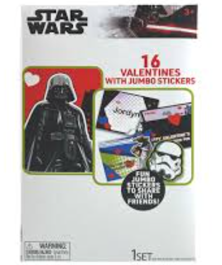 STAR WARS™ Jumbo Sticker Valentine Cards, 16 ct
 Pack Of 2