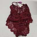 Avidlove Women One Piece Lingerie Deep V Teddy Sexy Lace Bodysuit Snap Crotch Babydoll L