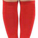 Zando Kids Soccer and Baseball Knee High Socks - Girls Cotton Long Seamless Socks for 3-12 Years (Red)