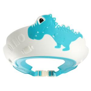 Baby Shower Cap Shield, Shower Cap for Kids, Visor Hat for Eye and Ear Protection for 0-9 Years Old Children,Cute Dinosaur/Crocodile/Hippo shape Makes the Baby Bath More Fun (Dinosaur, Blue)