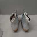 FIFSY Women Rhinestone Cowboy Boots Glitter Chunky Heel Sparkly Cowgirl Ankle Boots, Size US 8