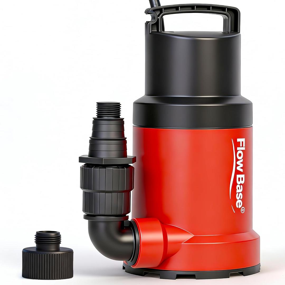 1HP 5000GPH Sump Pump - Clean/Dirty Water Portable Transfer Submersible Pump for Swimming Pool, Garden Pond, Basement with 10ft Power Cord,Remove Water Level Down to 0.2"