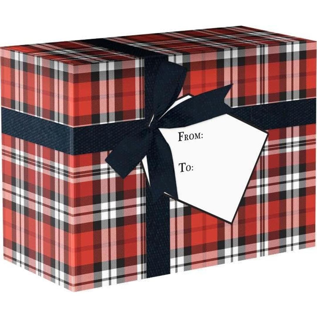 LUXPaper Small Gift Mailing Boxes | 4" x 6" x 9" | Authentic Plaid | 2 Qty