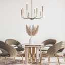 KSANA Modern Antique Gold Chandeliers for Dining Room, 8 Lights Lighting Fixture with Aged Gold Finish for Living Room, Bedroom, Foyer, Kitchen