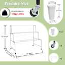 Flower Display Stands with Buckets, 3-Tier Rolling Plant Stand with Locking Wheels - Heavy Duty Metal Flower Cart for Indoor/Outdoor Use, Wedding Decor & Florist Displays (Holds 12 Pots) (Gold)