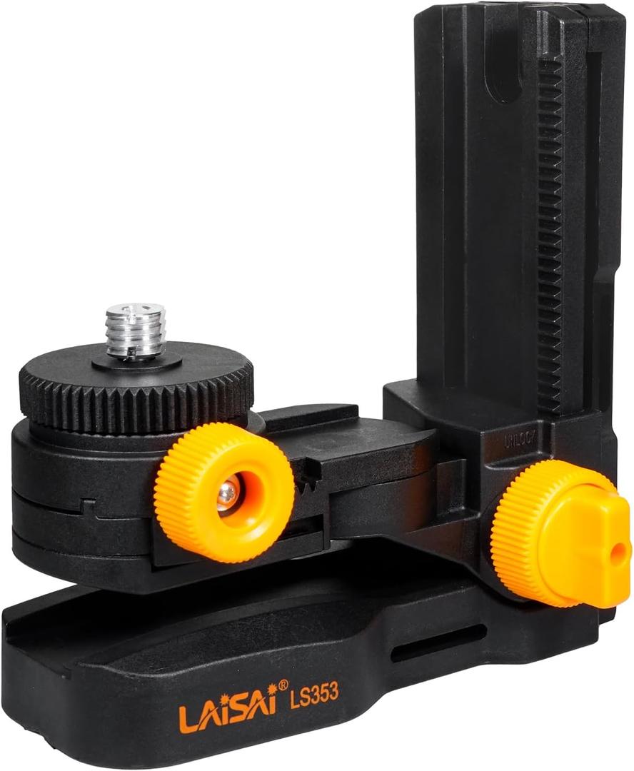Magnetic Bracket for 3D Laser Level, 360 Rotating Wall Mount | 360 rotating magnetic bracket with adjustable height, wall & pipe adsorption, compatible with 3D line laser levels