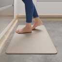 YDKGL Kitchen Mats for Floor, Super Absorbent Kitchen Rugs Non Slip Washable, Soft Imitation Linen Braided Kitchen Runner Rug, Standing Mat Kitchens Sink Mat, Easy to Clean, Beige 17x30