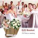 KEVTVEK Bigger Baskets for Gifts Empty, 6 Pack Sturdy Kraft Basket With Handles Gift Basket Kit, 6 Shrink Wrap Bags, 6 Bows and Hang Tag, Empty Gift Baskets to Fill for Mothers Day, Baby Shower