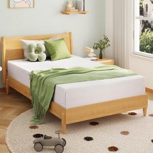 EGOHOME Twin Size Memory Foam Mattress, 14 Inch Bed Mattress in a Box with Cooling Green Tea Gel, Relieve Pressure with Medium Firm Support, CertiPUR-US Certified, 75''L x 38''W, White