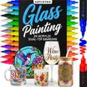 ARTISTRO 24 Glass Acrylic Paint Marker Pens - Glass Painting Kit