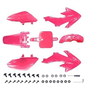 PRO BAT 7 PCs CRF50 Plastic Fender Kit XR50 Fairing Fender Kit Motorcycle Complete Fender Fairing Body Work Kit Fit for CRF 50 XR 50 SDG SSR 107 110 125 Pit Dirt Bike, Pink
