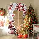 Moukeren 65"x29.5" Christmas Door Decorations, 3PCS Snowman & Red-White Snowflake Door Frame Banners with PVC Hanging Rope -Side Banners for Winter Wonderland Party, Home, Classroom Holiday Decor
