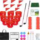 Backyard Golf Game,9 pcs Golf Yard Game with 2 Adjustable Clubs, Suitable for Lawns,Outdoors,Parks and Beaches