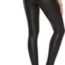 SEASUM Women's Faux Leather Leggings Pants PU Elastic Shaping Hip Push Up Black Sexy Stretchy High Waisted Tights (Black, M)