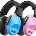 Ear Muffs for Noise Reduction: EM100 27.4SNR Kids Noise Cancelling Headphones with Adjustable Headband - Adults Kids Ear Protection for Monster Truck Concert Autistic Sensory 2PACK (Blue and Pink)