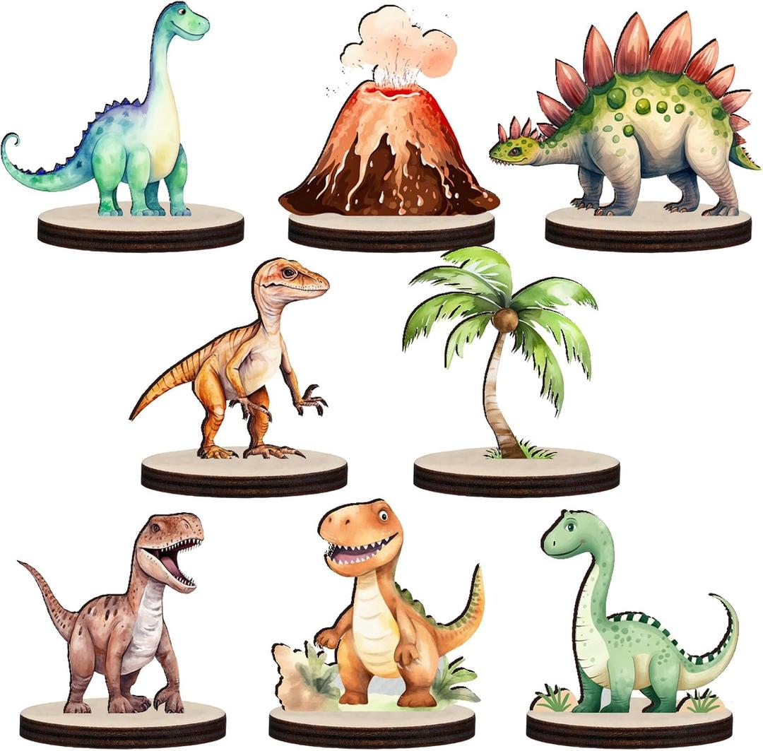Beeveer 16 Pieces Dinosaur Party Centerpieces for Table Decorations 3D Dino Safari Jungle Animal Theme Baby Shower Table Topper Stand Decor For Boys Girls(Dinosaur)